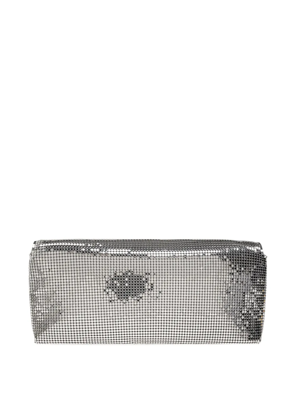 Versace La Medusa metallic clutch met mesh Zilver