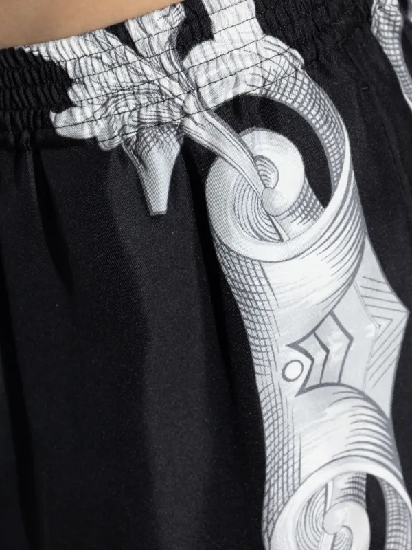 Versace Barocco-print Silk Shorts | Black | FARFETCH