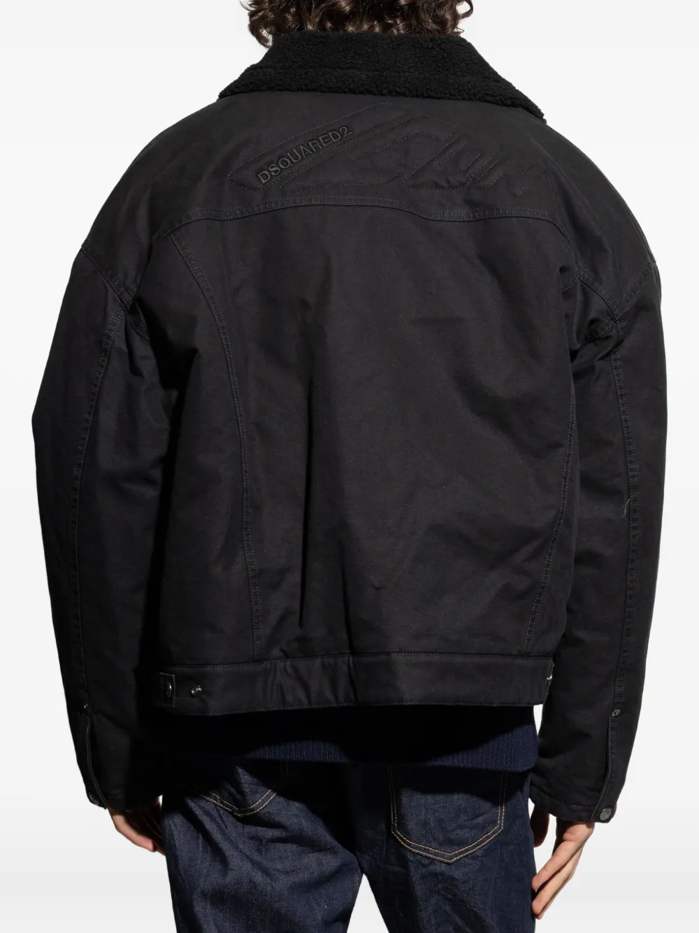 DSQUARED2 Bomberjack met imitatiebont Zwart