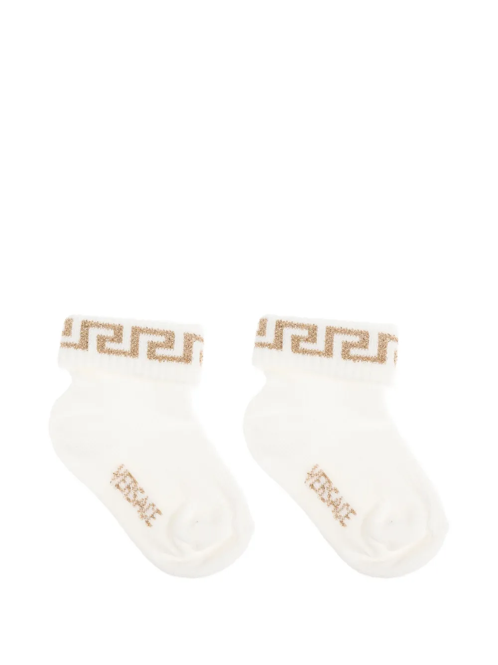 Versace Kids Vier paar sokken met Grieks patroon Grijs