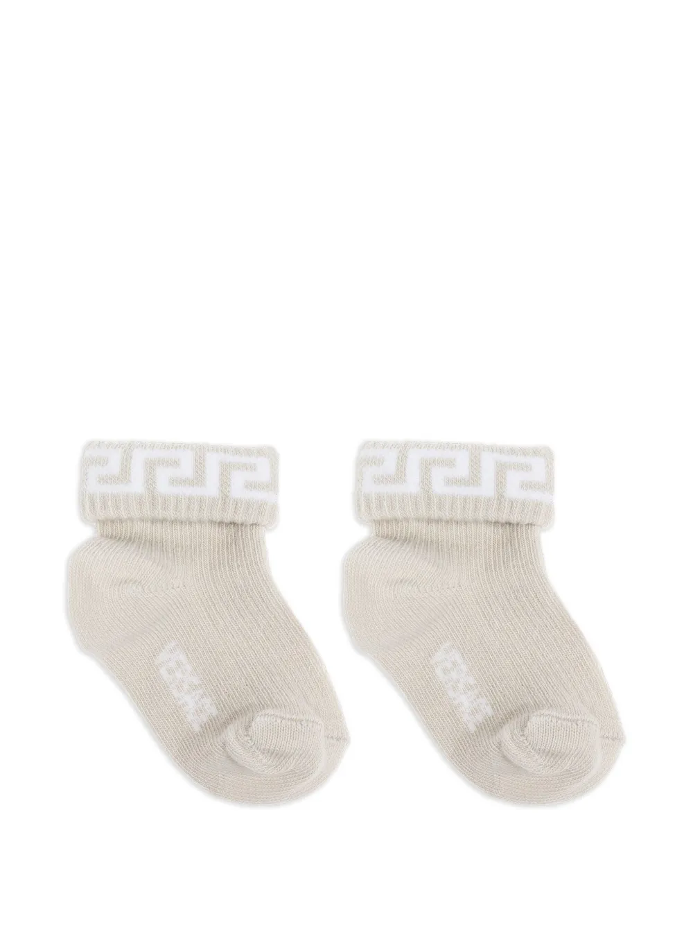 Versace Kids Vier paar sokken met Grieks patroon - Grijs