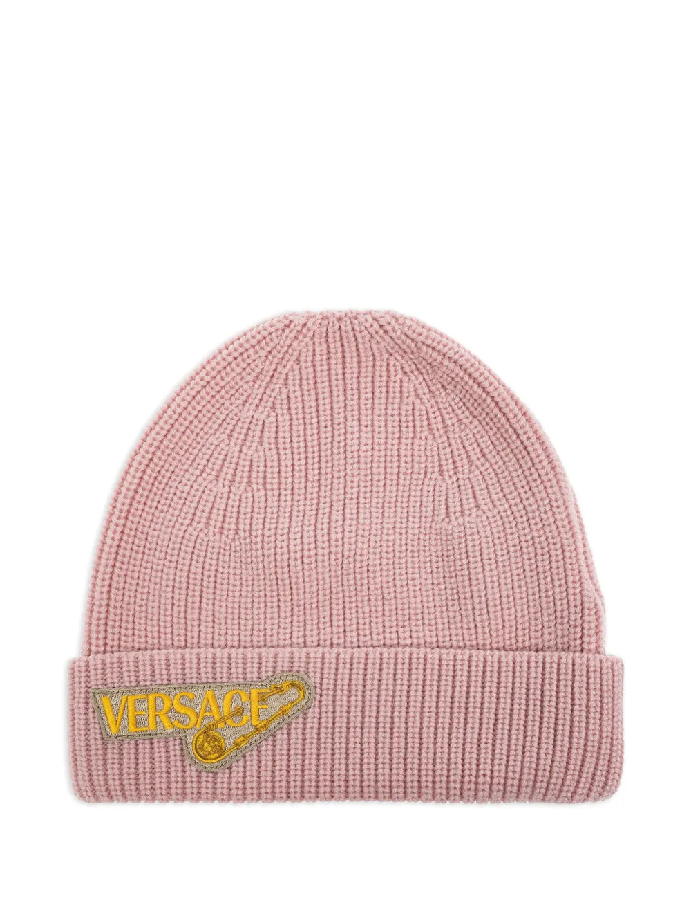 Versace Kids ribbed wool beanie Roze