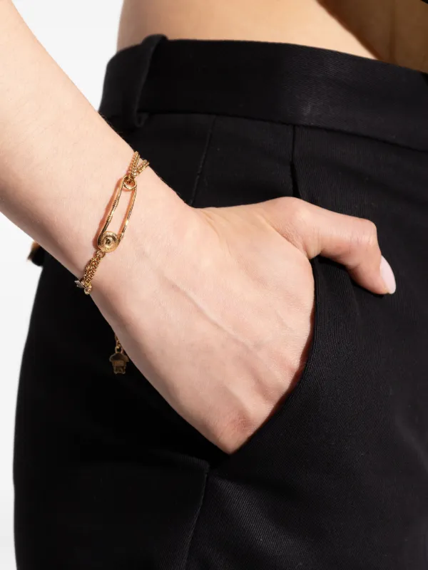 Versace Safety Pin Chain Bracelet | Gold | FARFETCH