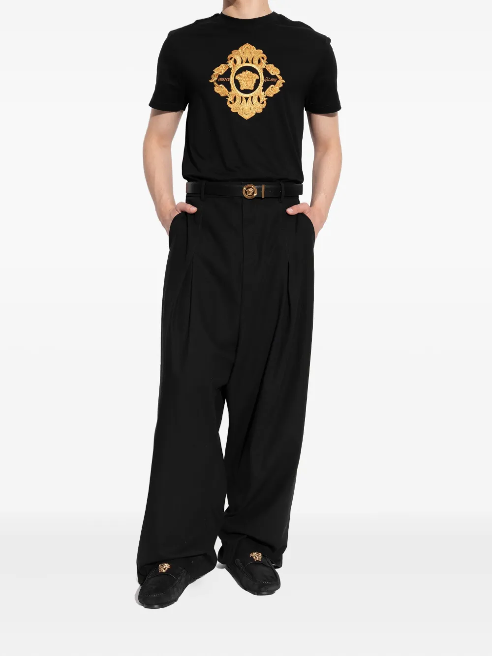 Versace Medusa-plaque loafers Black