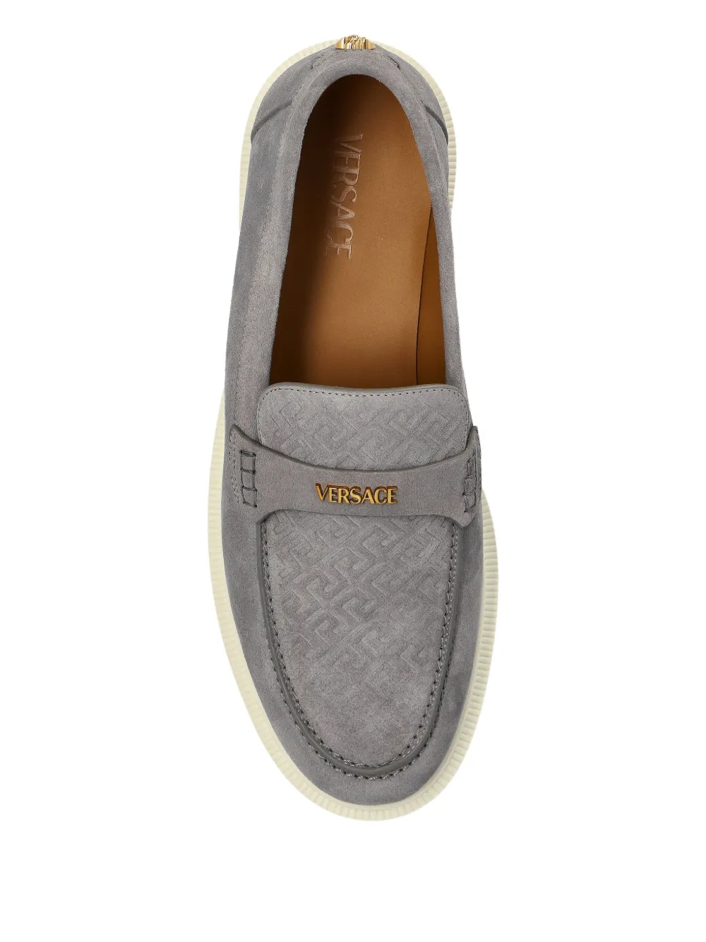 Versace Suède loafers Grijs