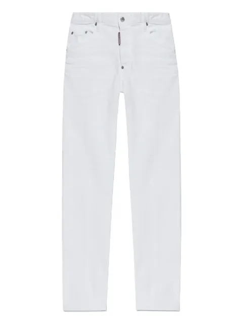 DSQUARED2 pantalon en coton à détail d'étiquette