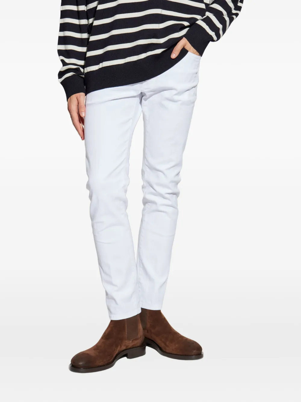 DSQUARED2 Katoenen broek met label Wit