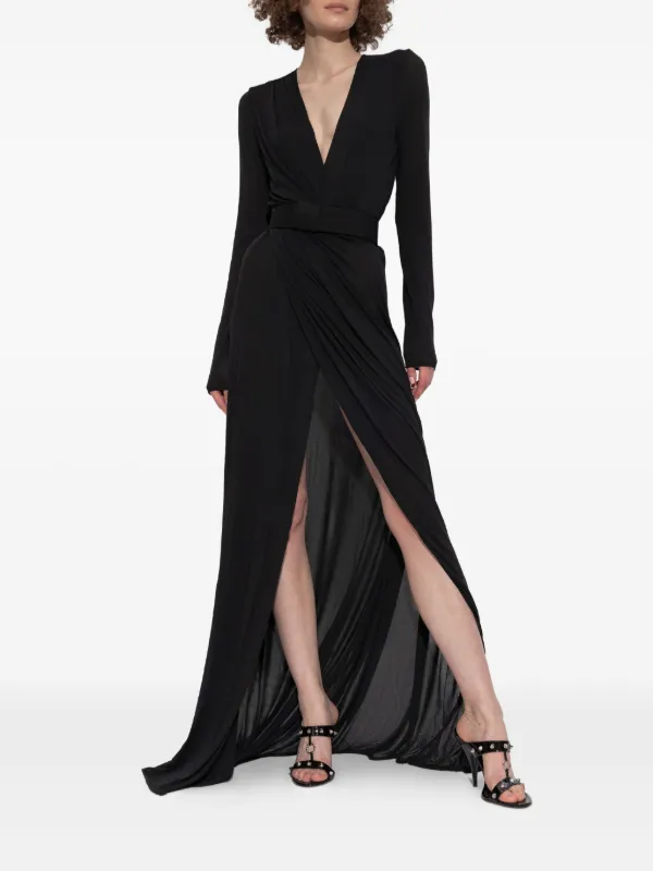 DSQUARED2 wrap-front long-sleeve Dress | Black | FARFETCH DSQUARED2 wrap-front long-sleeve Dress | Black | FARFETCH