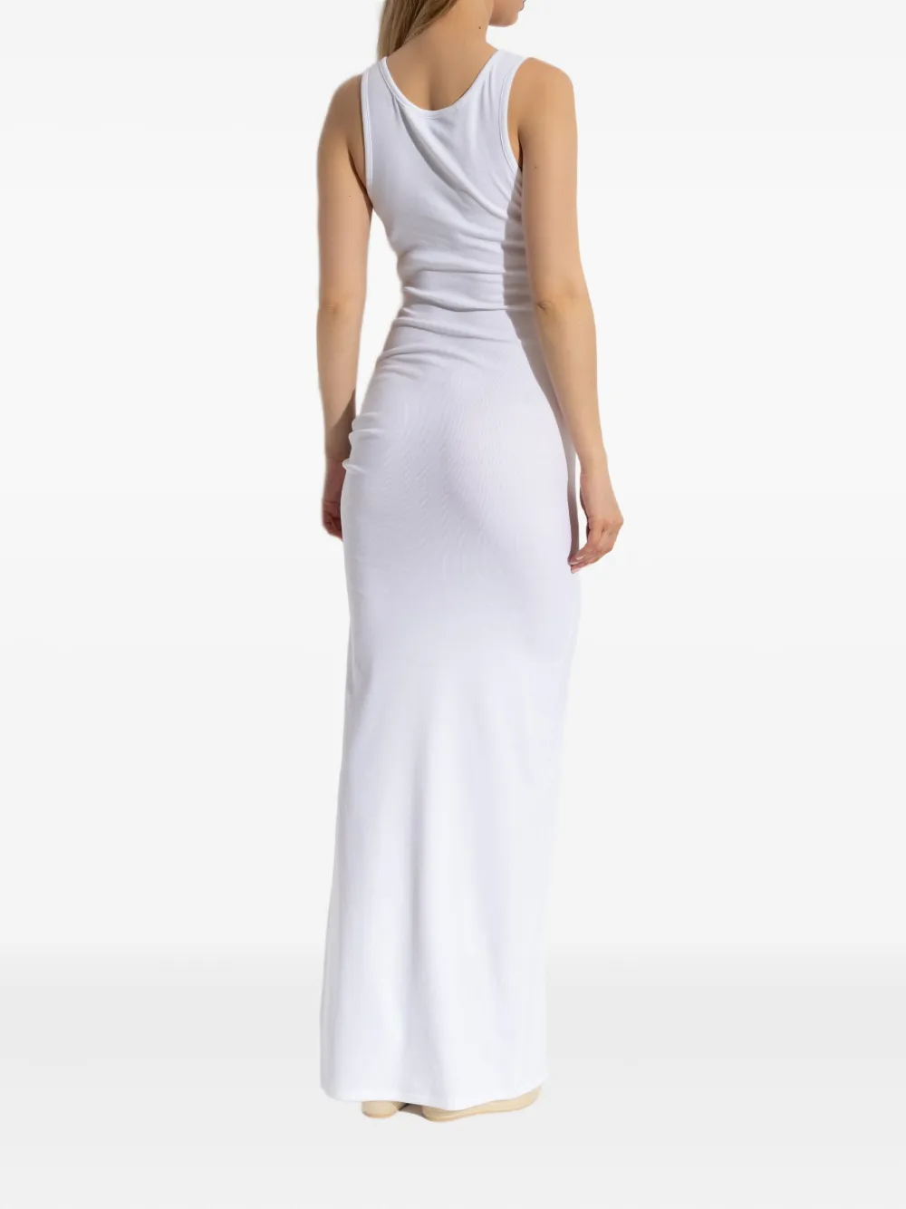 Versace Asymmetrische maxi-jurk met ruches Wit