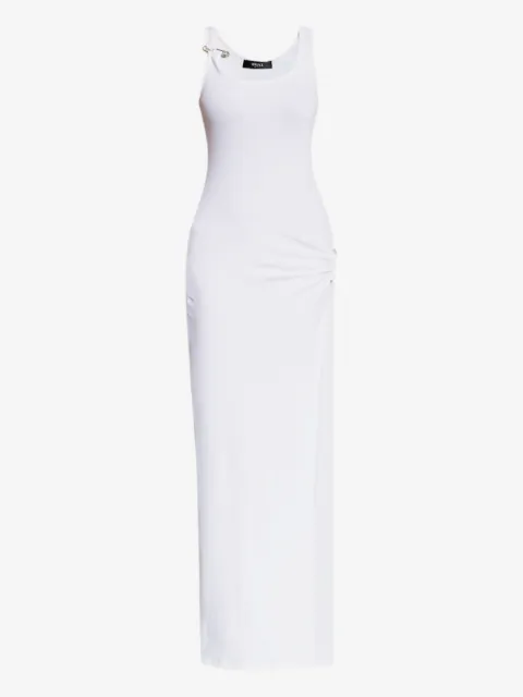 Versace asymmetrical ruched maxi dress