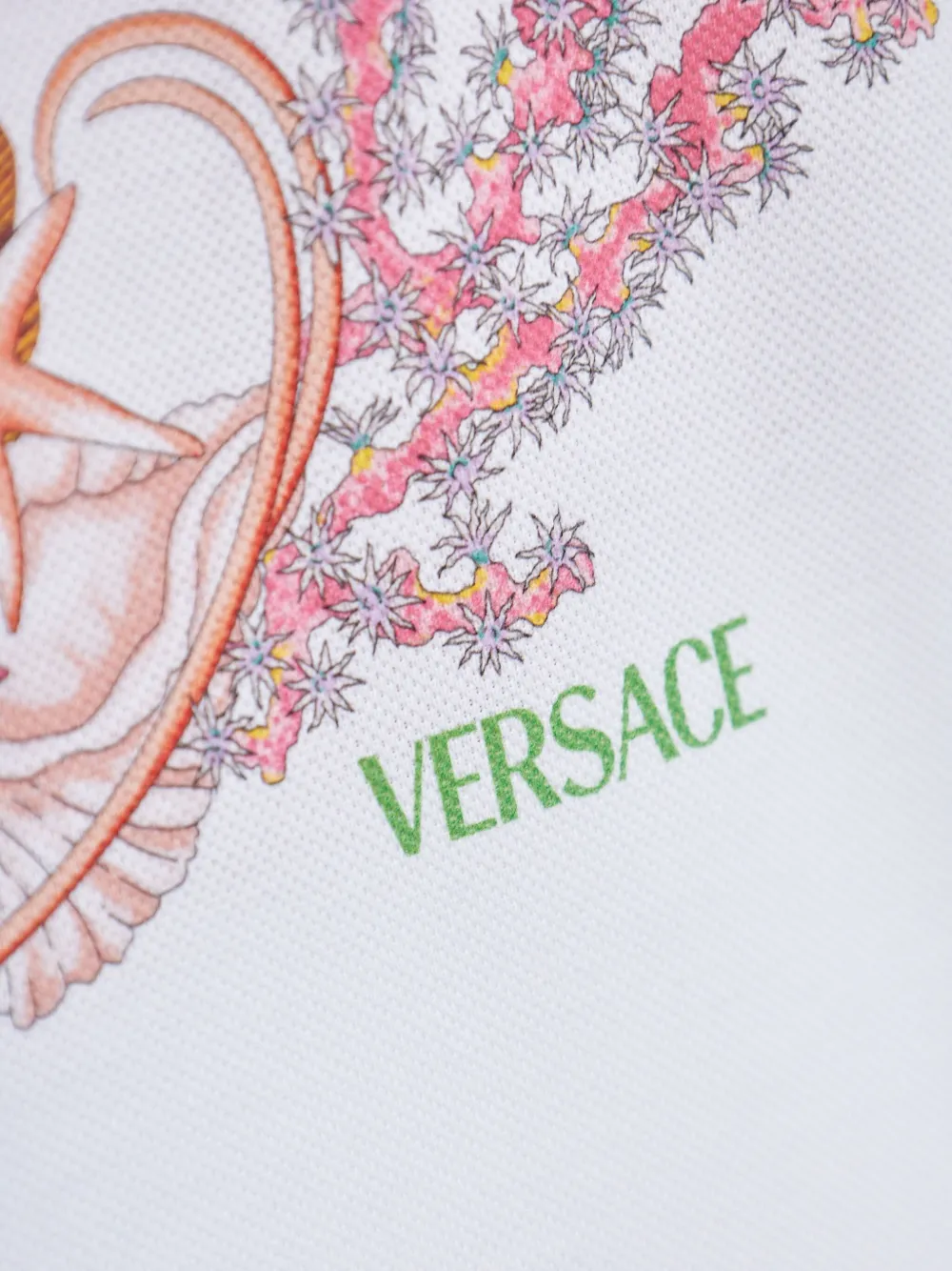 Versace Poloshirt met grafische print Wit