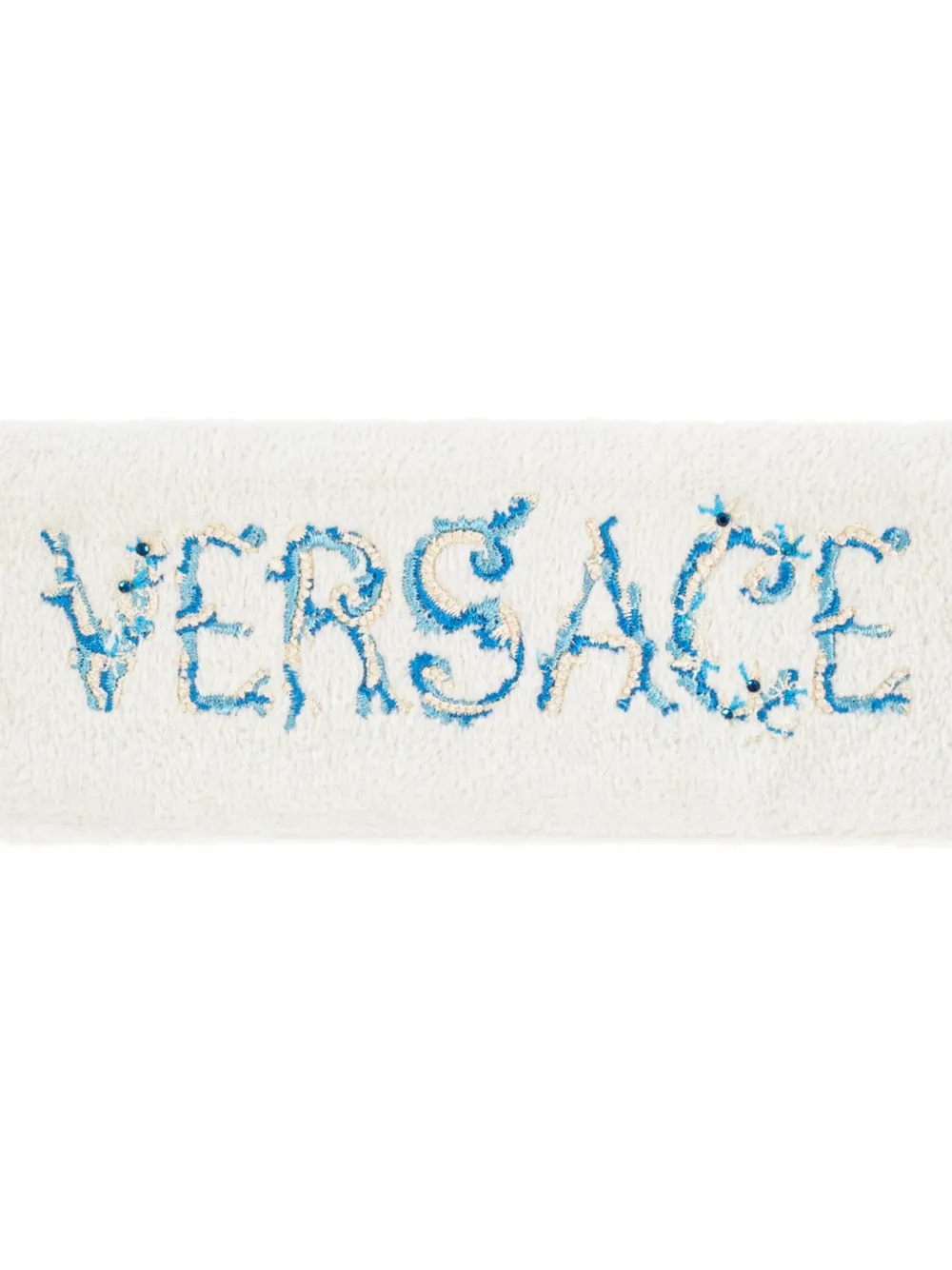 Versace logo-embroidered headband Wit