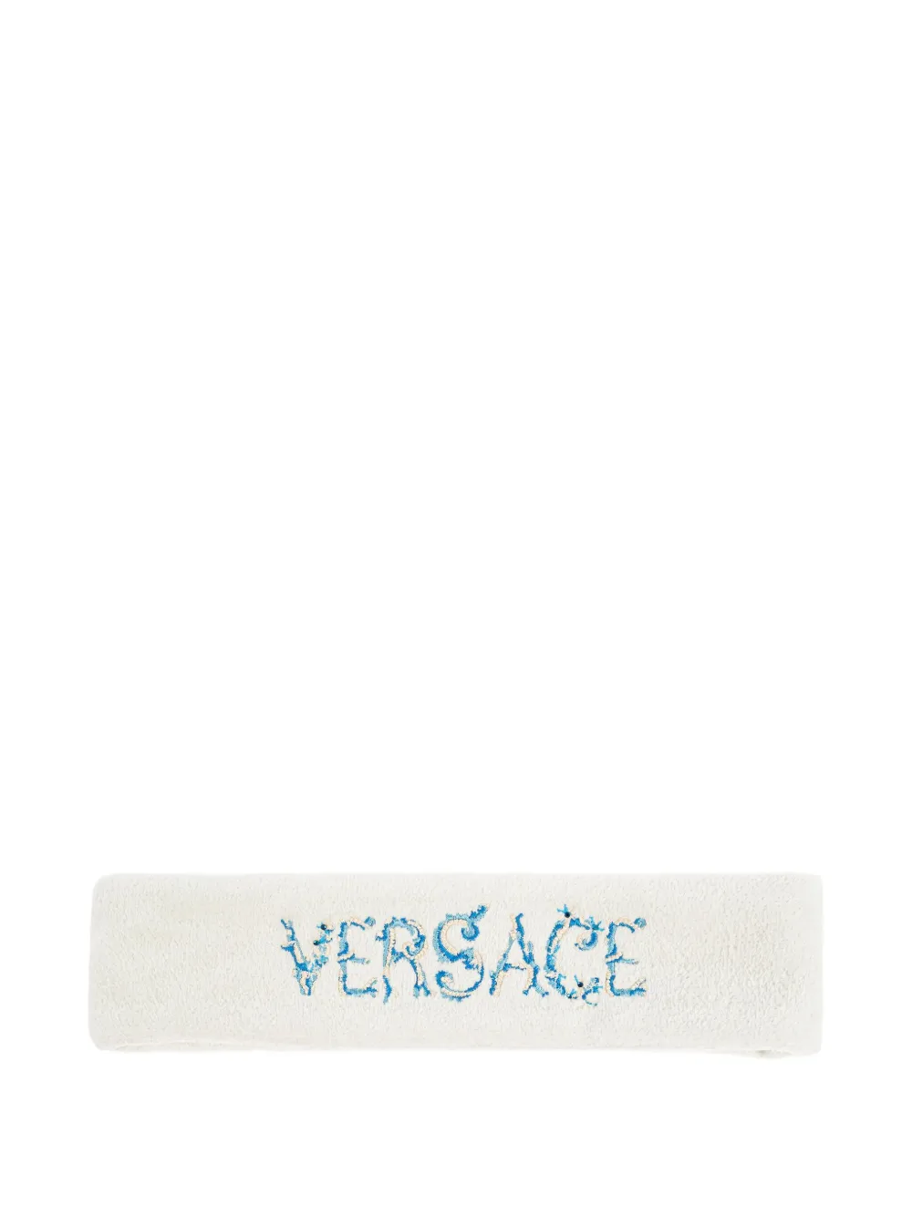 Versace logo-embroidered headband Wit