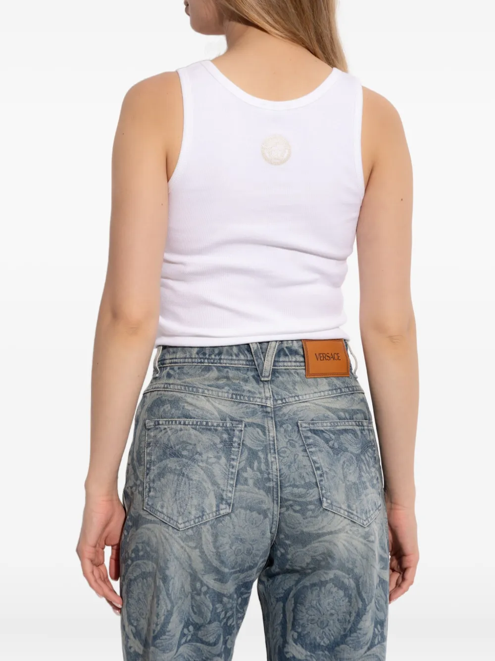 Versace Tanktop met borduurwerk Wit