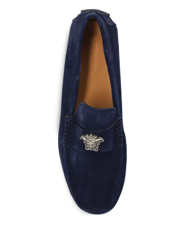 Versace Medusa-plaque Loafers | Blue | FARFETCH OM Versace Medusa-plaque Loafers | Blue | FARFETCH OM