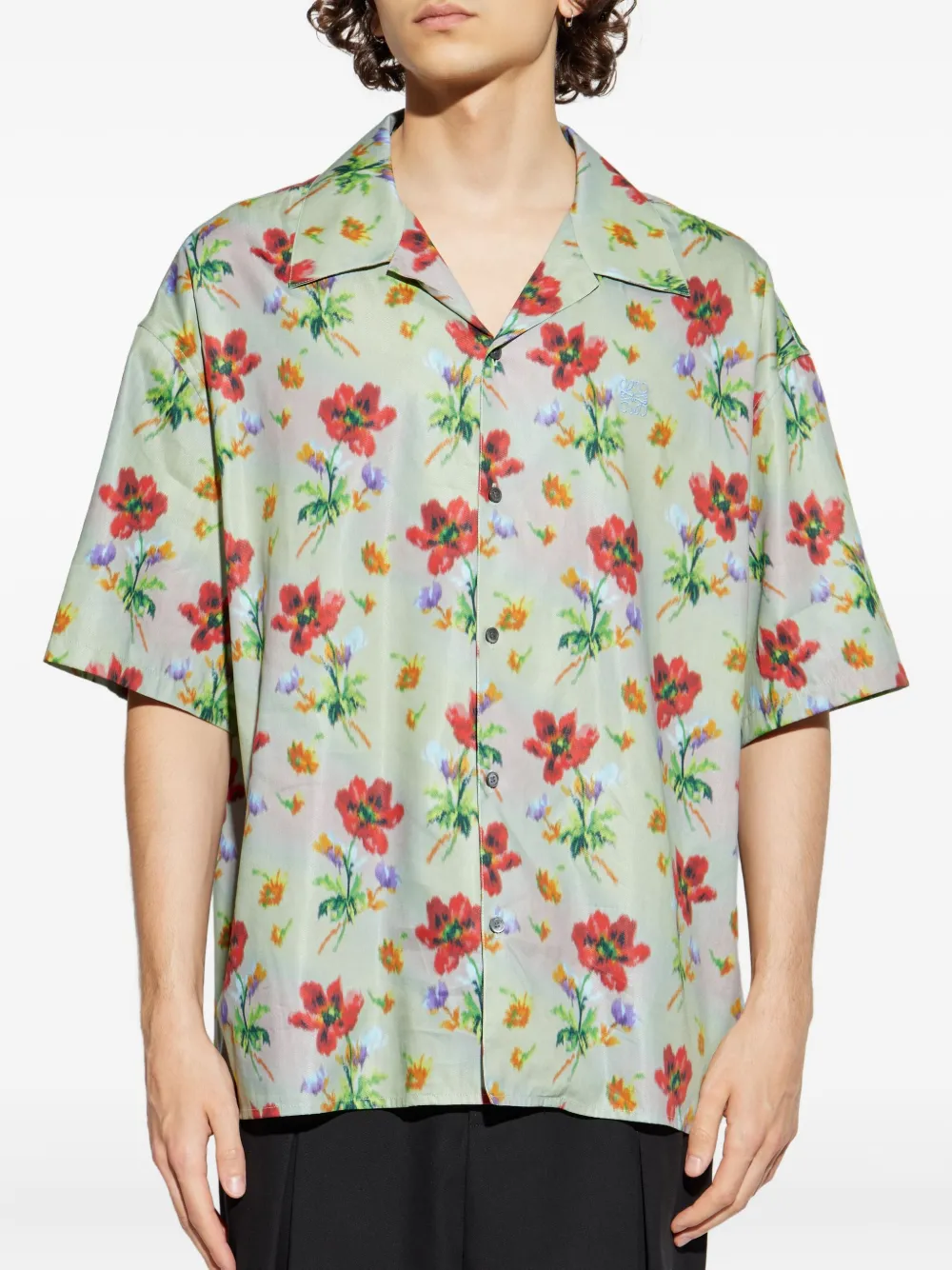 LOEWE Overhemd met bloemenprint Groen