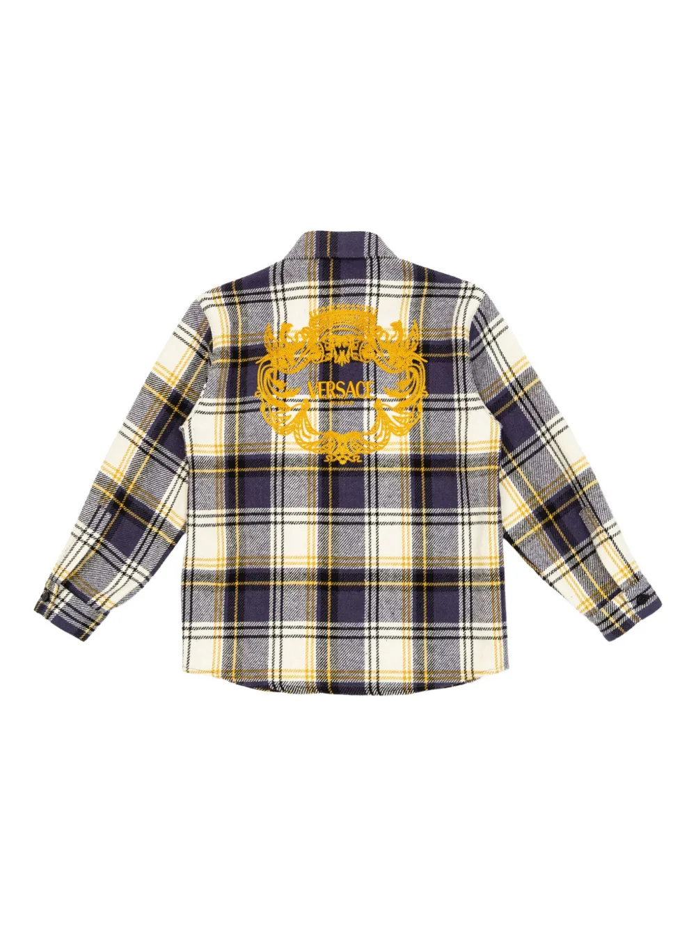 Versace Kids Geruit shirt Grijs