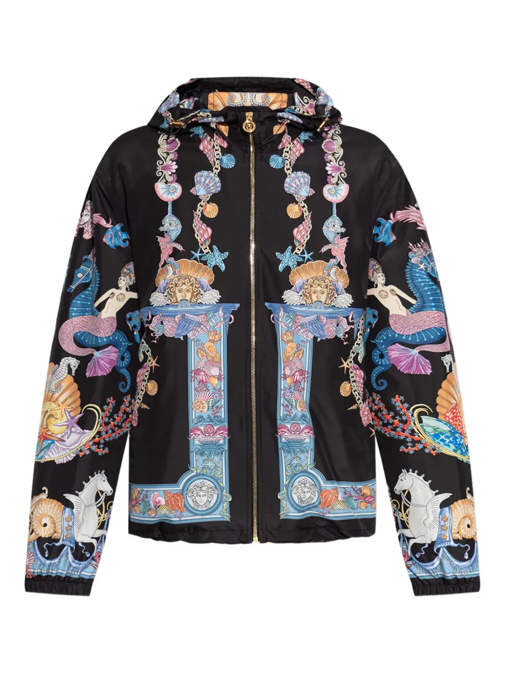 Versace Coral Theatre hooded jacket Zwart