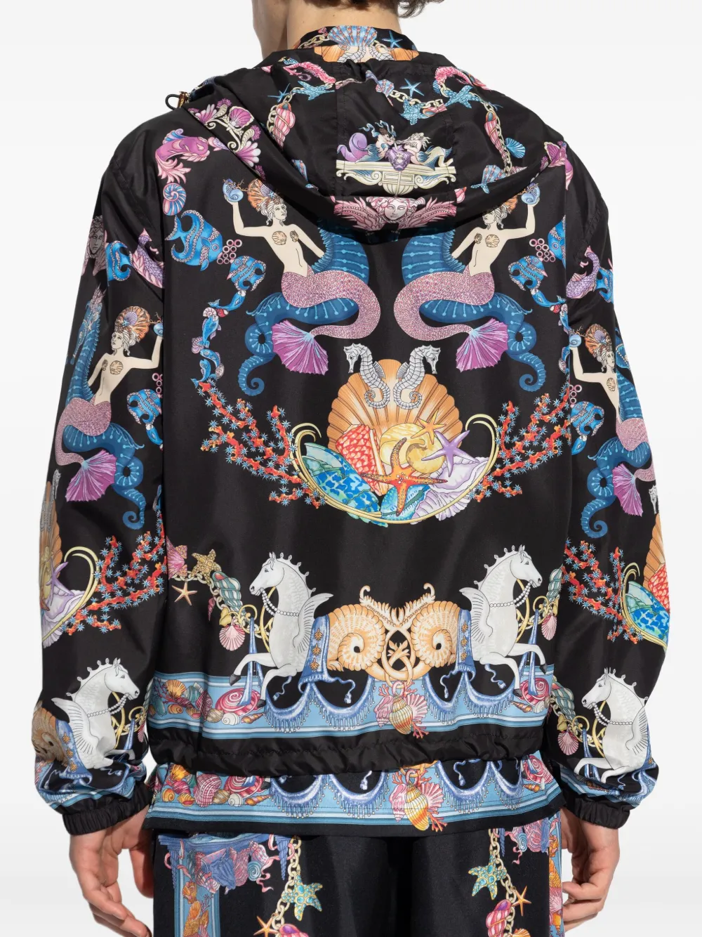 Versace Coral Theatre jack met capuchon Zwart