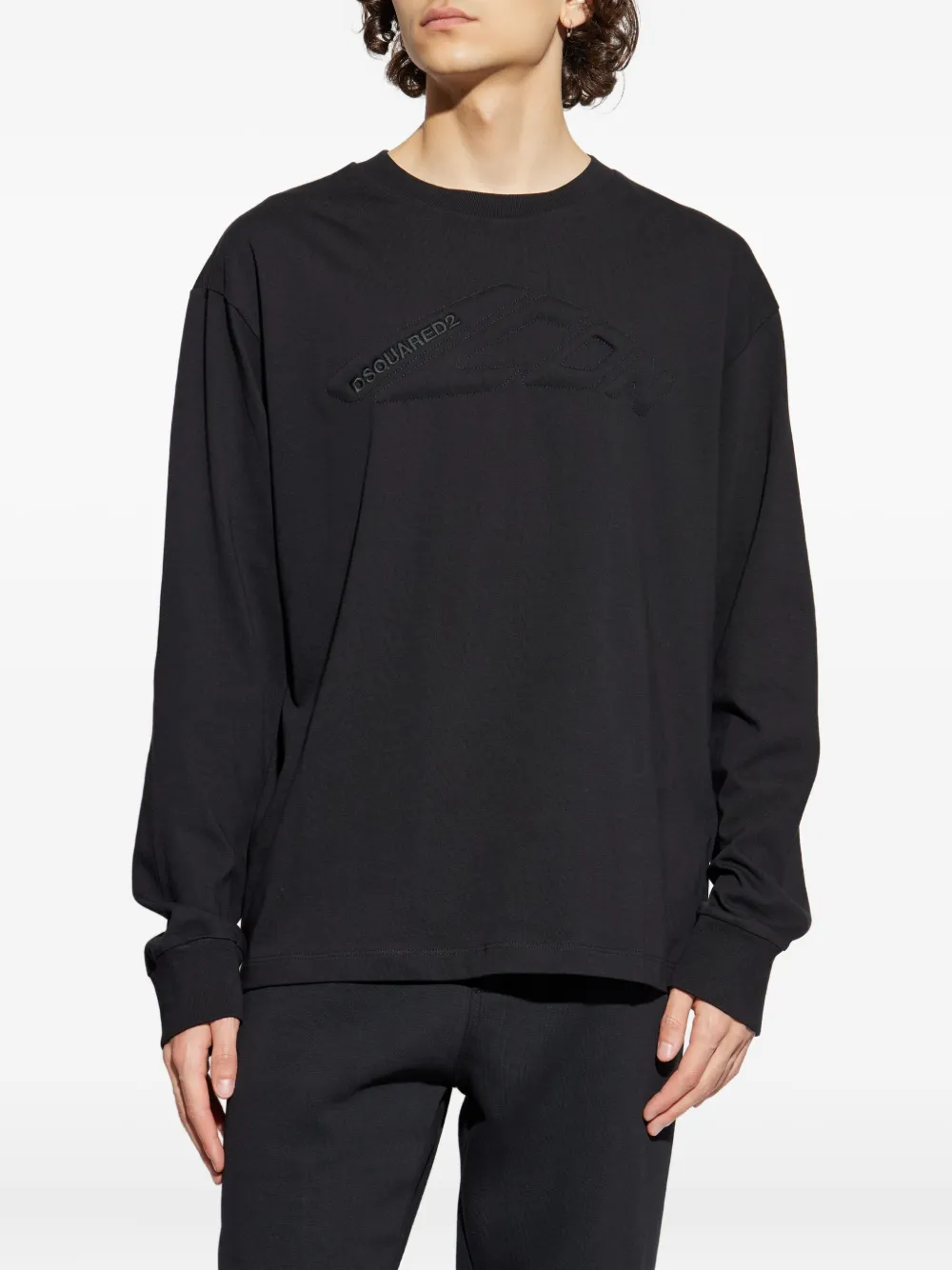 DSQUARED2 T-shirt verfraaid met logo Zwart