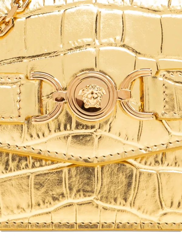 Versace メドゥーサ '95 クロコパターン クラッチバッグ | ゴールド