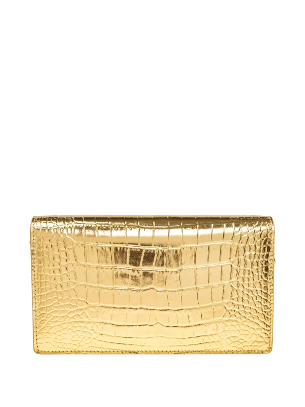 Versace メドゥーサ '95 クロコパターン クラッチバッグ | ゴールド