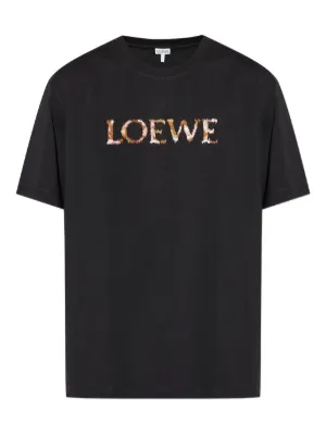 LOEWE デザインプリント コットンジャージー Tシャツ カジュアル LOEWE コットンジャージー Tシャツ ロゴ刺繍入り | ミスターポーター