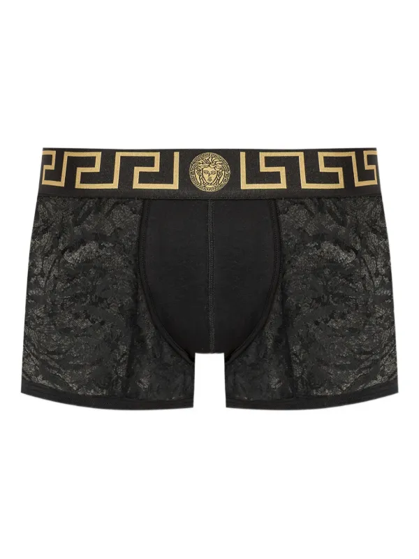 Versace Bóxer Con Pretina Greca Negro FARFETCH MX