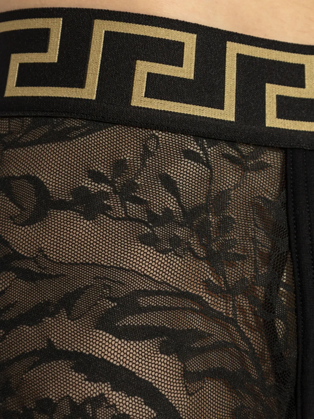 Versace Boxershorts met Greca-tailleband en kant Zwart