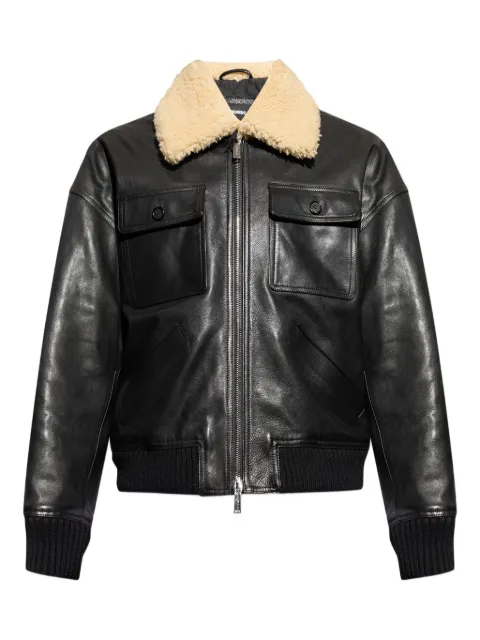 DSQUARED2 leather bomber jacket