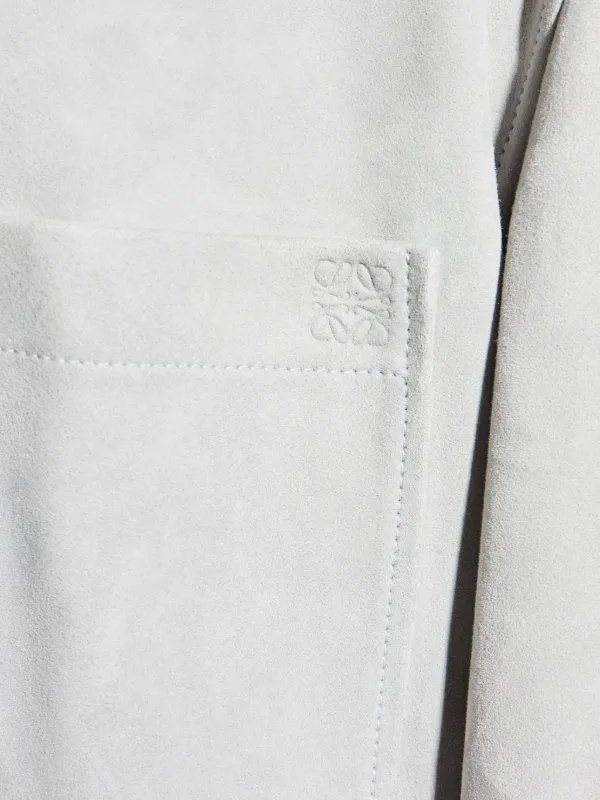 LOEWE Suede Jacket | Grey | FARFETCH JO