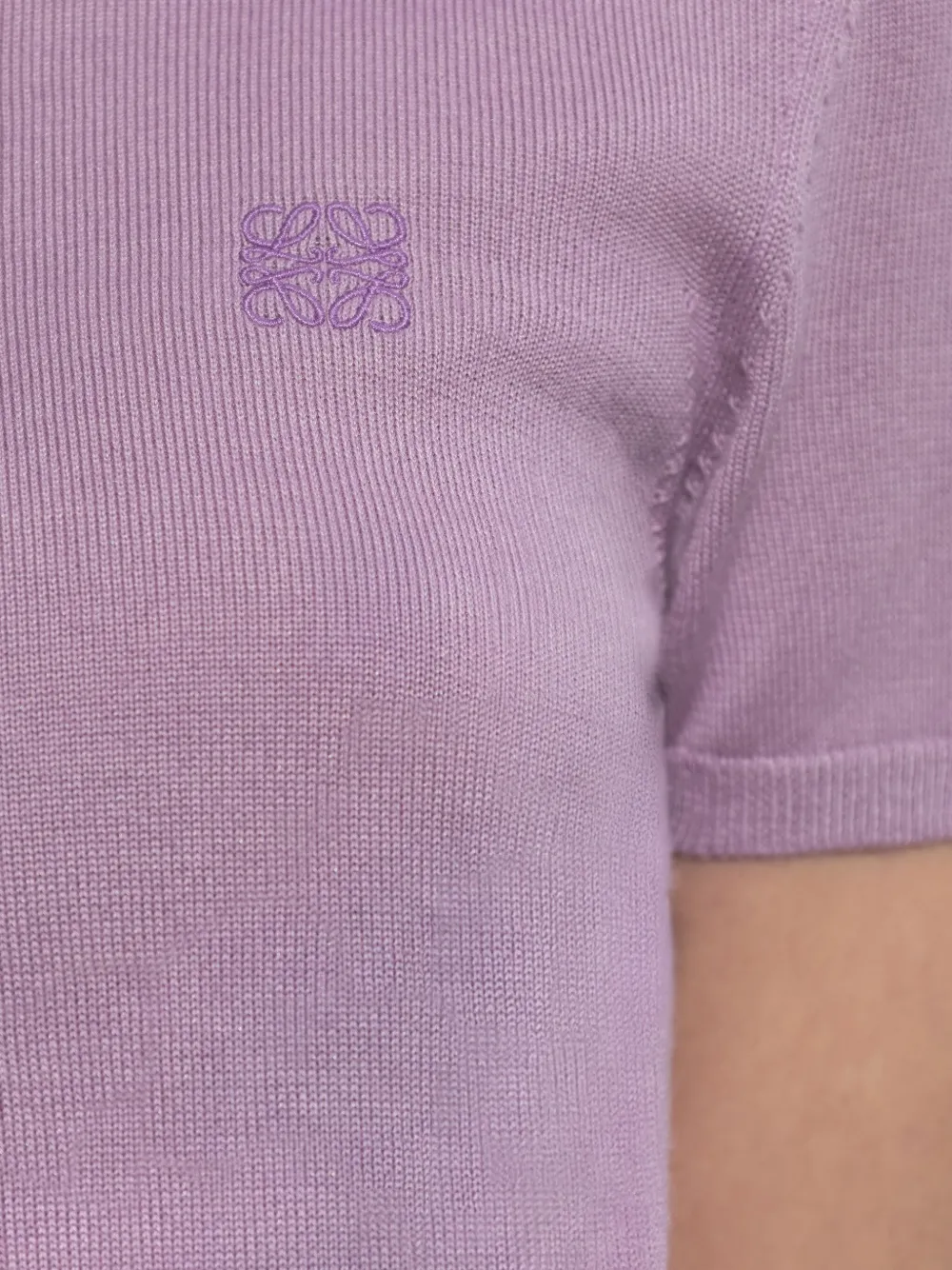 LOEWE Fijngeribbeld poloshirt Paars