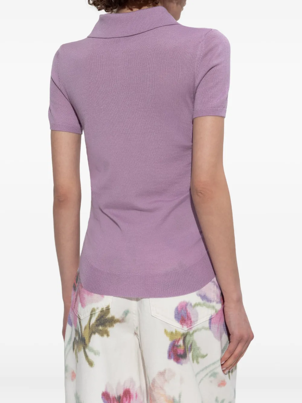 LOEWE Fijngeribbeld poloshirt Paars