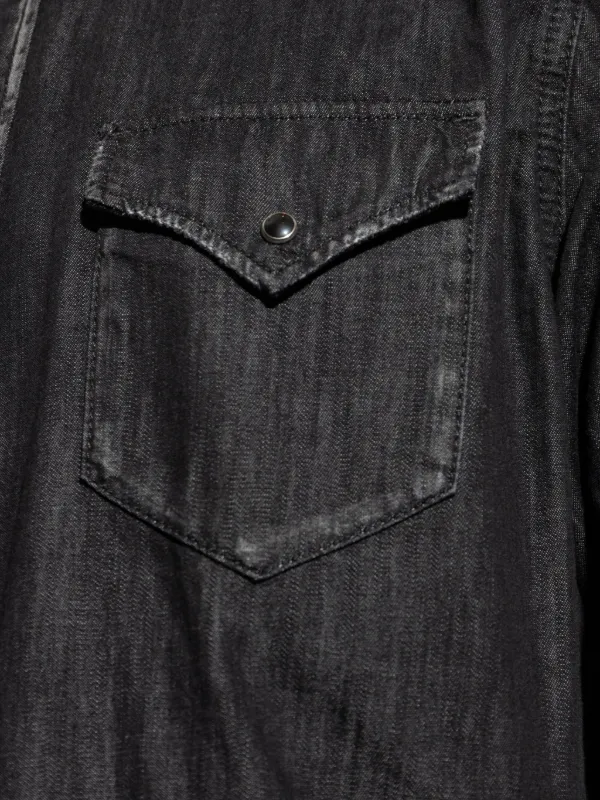 DSQUARED2 ロングスリーブ デニムシャツ | ブラック | FARFETCH JP