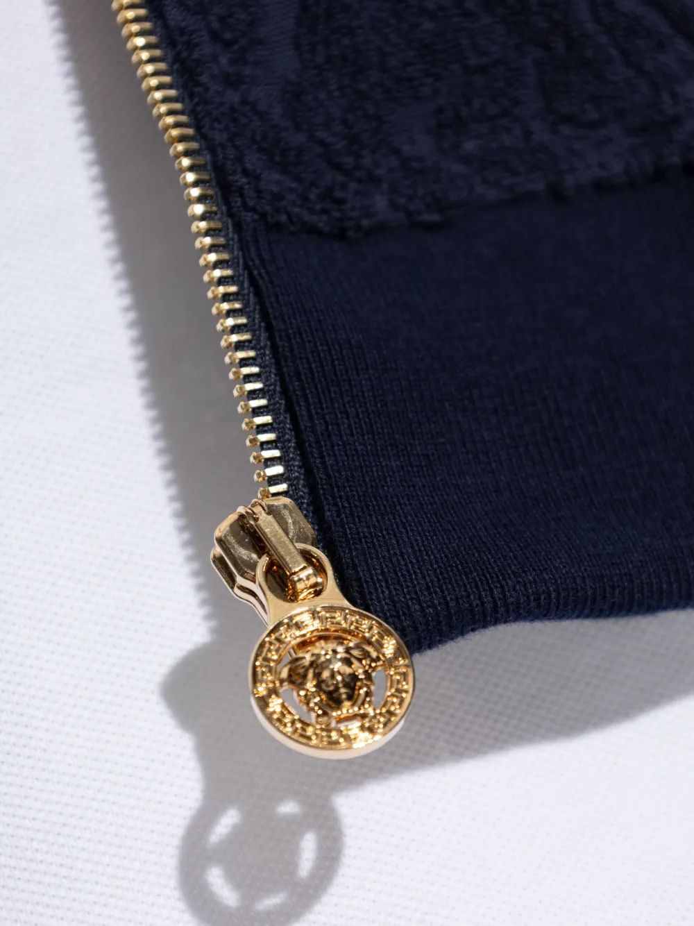 Versace Jack met Barocco-jacquard en rits Blauw
