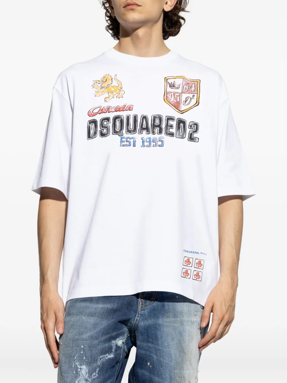 DSQUARED2 T-shirt met logoprint Wit
