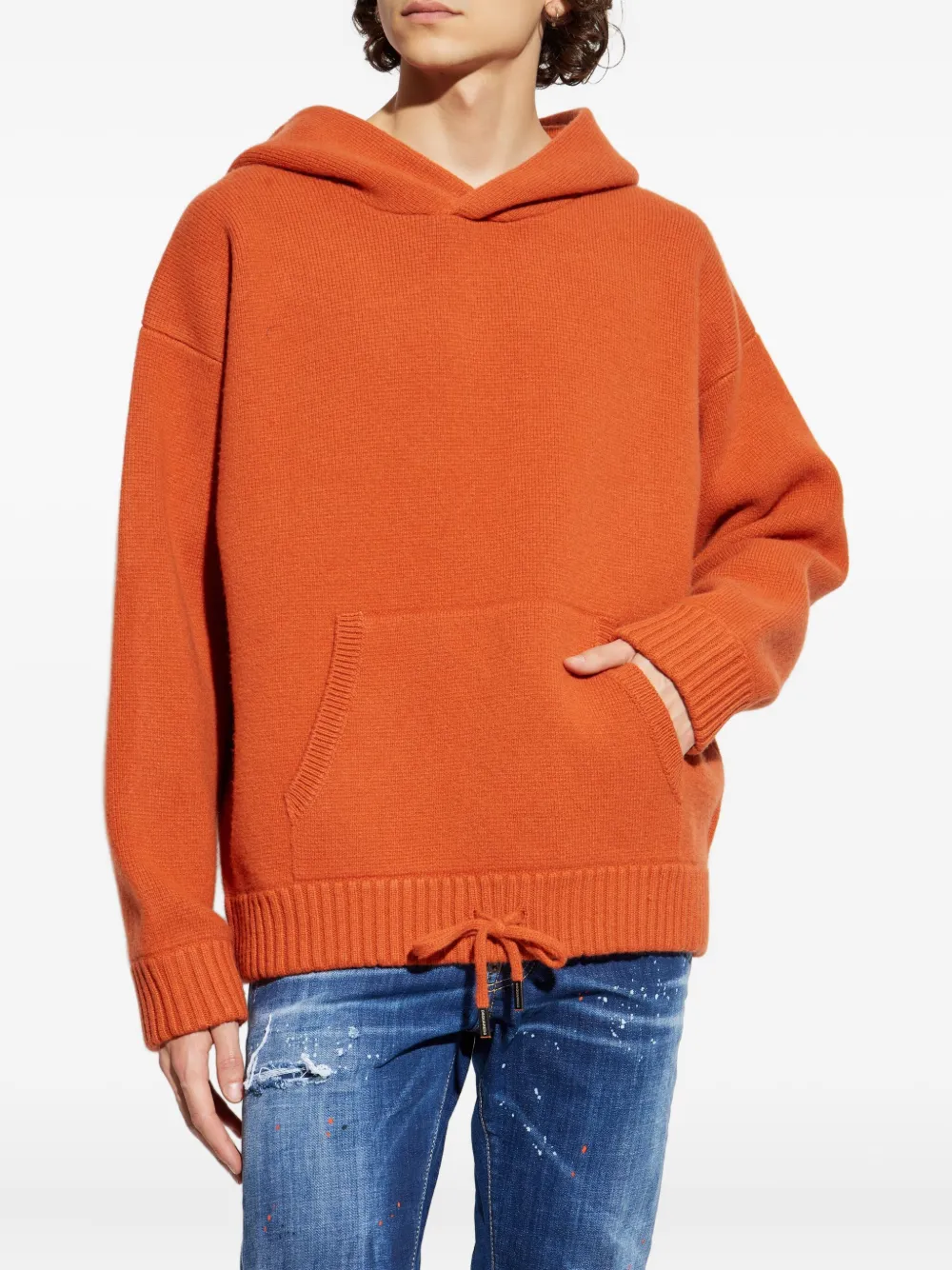 DSQUARED2 kangaroo-pocket hooded sweater Oranje
