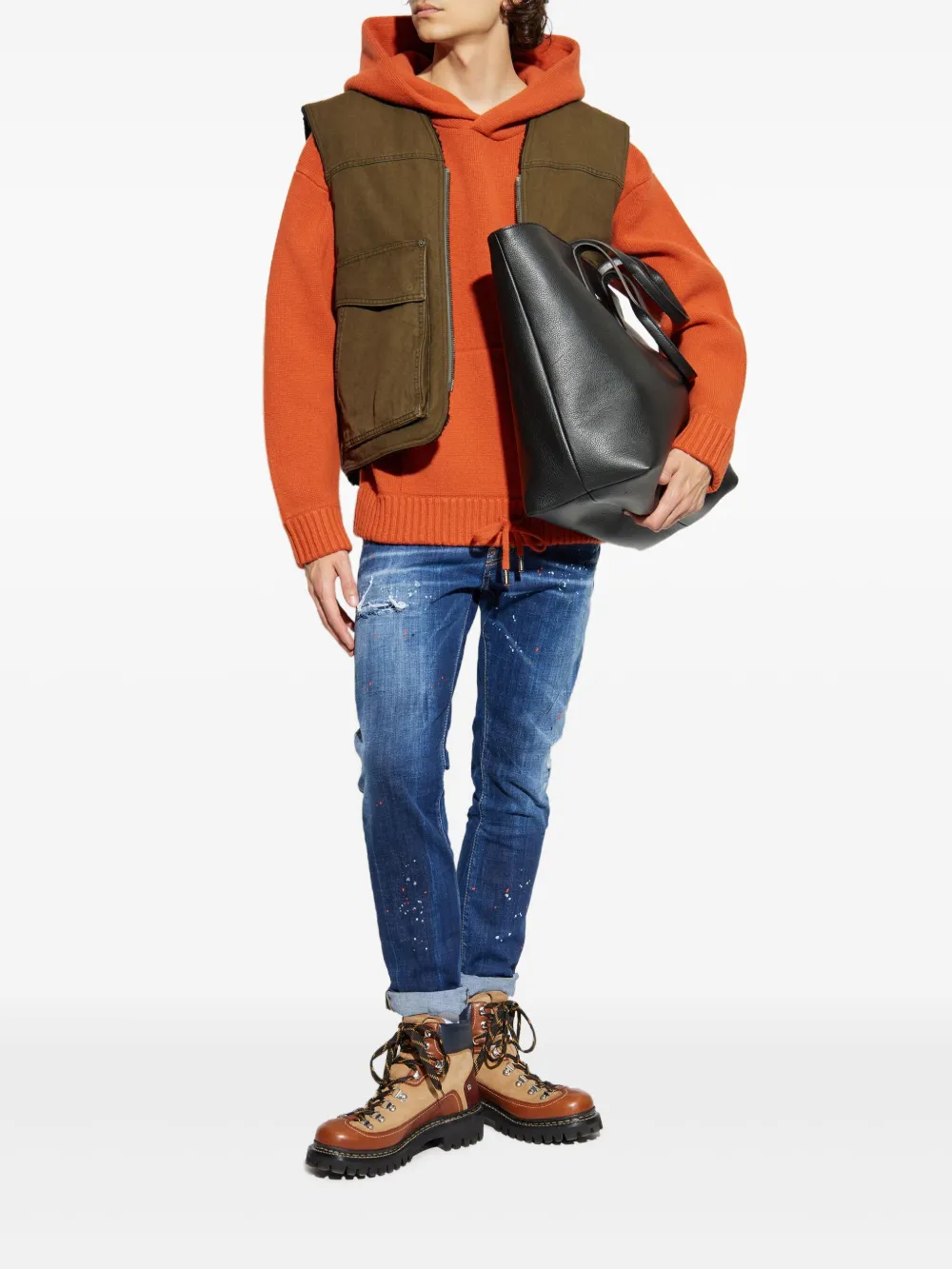 DSQUARED2 kangaroo-pocket hooded sweater Oranje