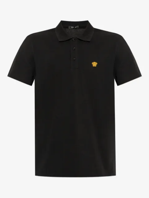 Versace Medusa-embroidery piqué polo shirt