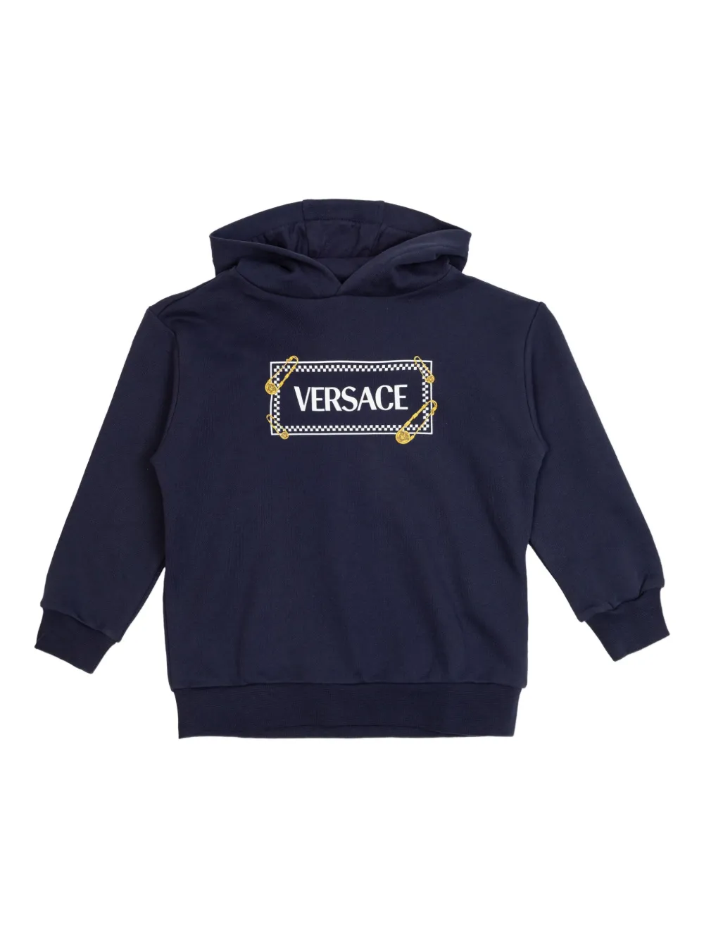 Versace Kids Hoodie met logoprint Blauw