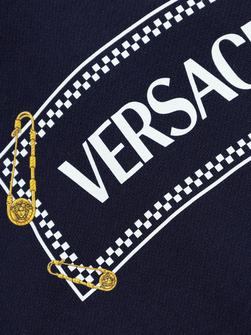 Versace Kids Hoodie met logoprint Blauw