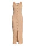 Versace ribbed button-down midi dress - Neutrals