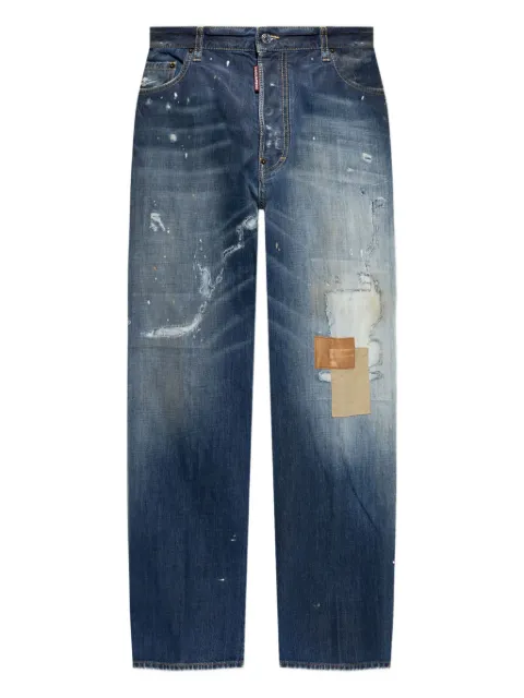 DSQUARED2 faded patchwork jeans