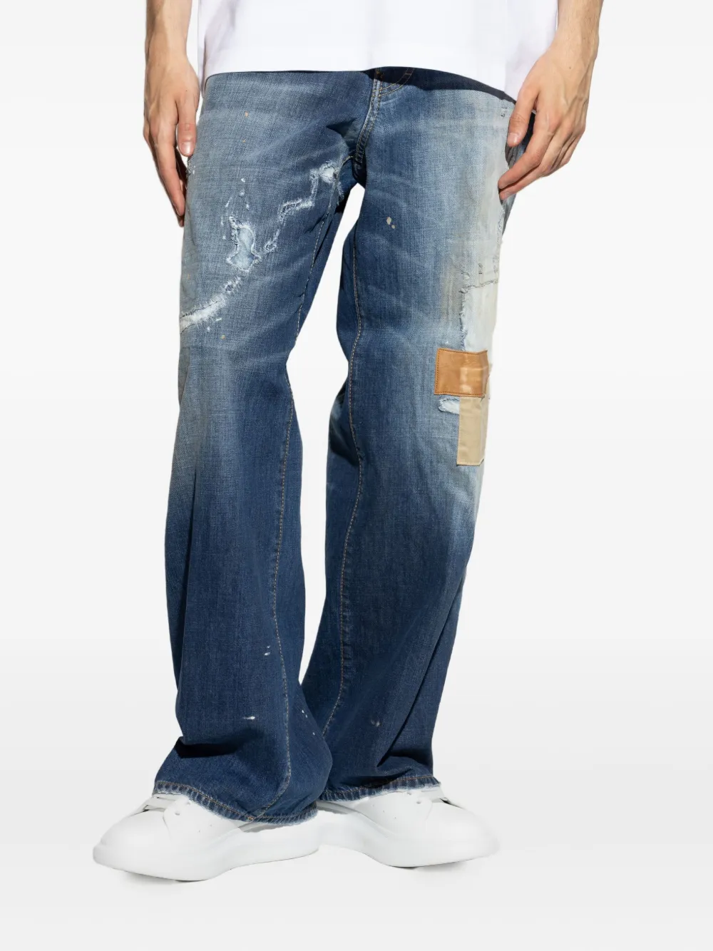 DSQUARED2 Jeans met vervaagd patchwork Blauw