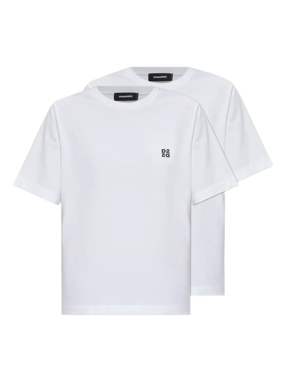 DSQUARED2 Twee T-shirts met logoprint Wit