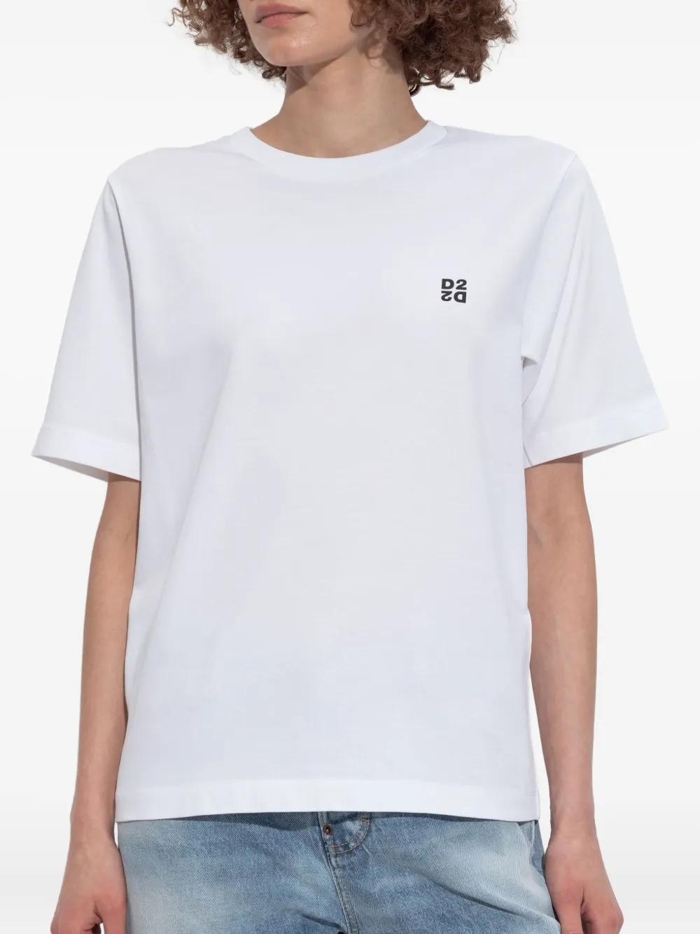 DSQUARED2 Twee T-shirts met logoprint Wit