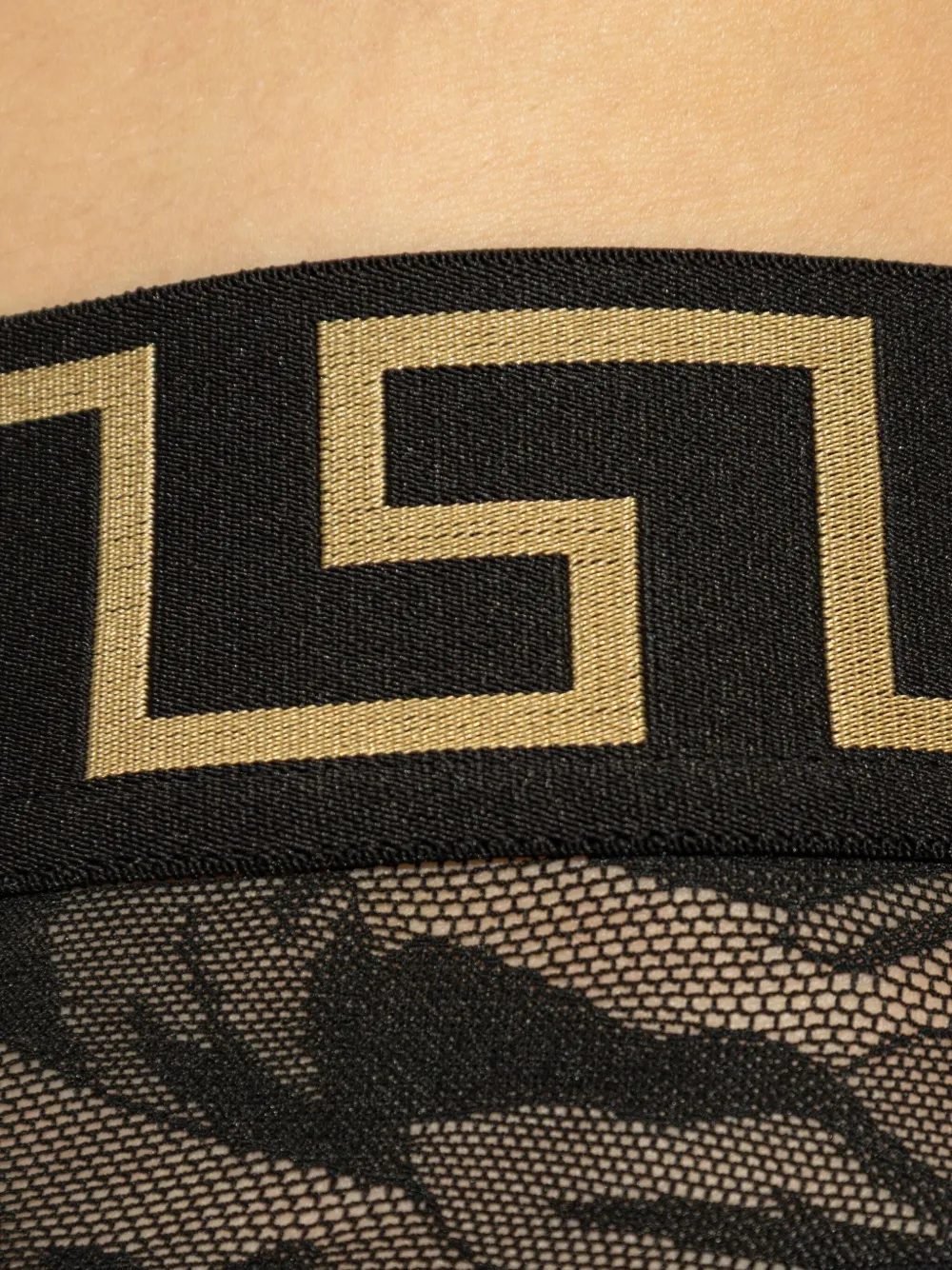 Versace Grecca Lace Briefs In Black