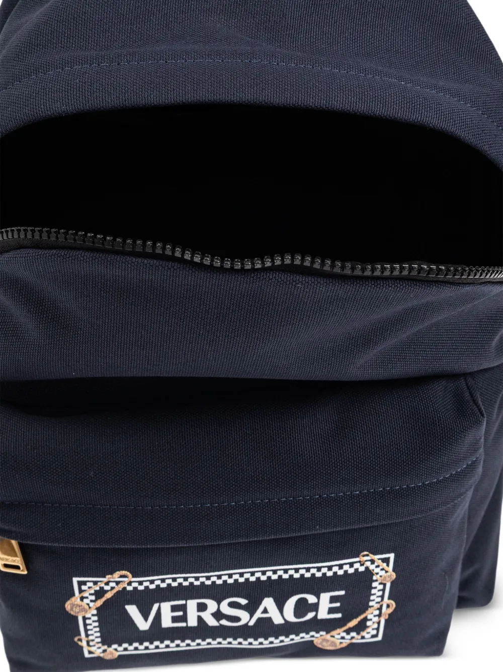 Versace Kids Rugzak met Safety Pin-logo Blauw