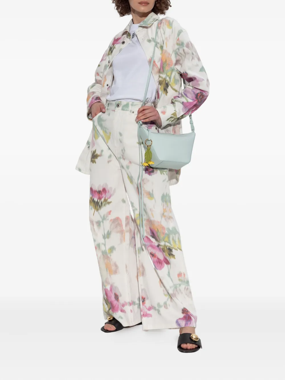 LOEWE Broek met bloemenprint Wit