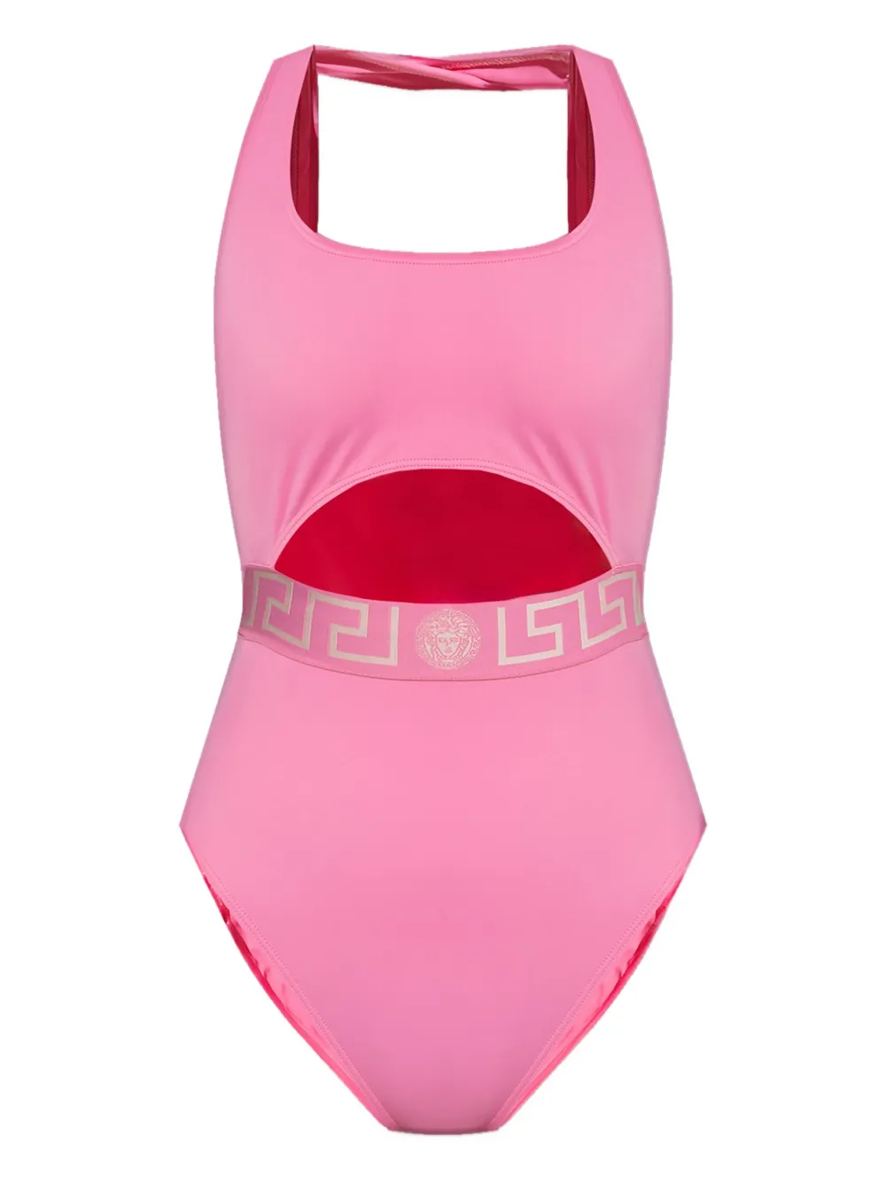 Versace Badpak met uitgesneden details en ceintuur Roze